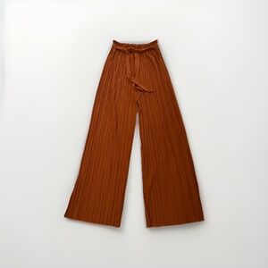 Wide Leg Pleated Copper Pants Women Size S Love Poem‎